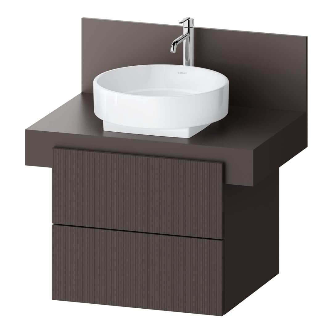 Duravit Balcoon – Έπιπλο Νιπτήρα – 600 mm, για κονσόλα, 2 συρτάρια, νιπτήρας κέντρο, 600 x 570 x 534 mm – Slate Brown Structured Matt, Decor (BA50120JGIG0000)