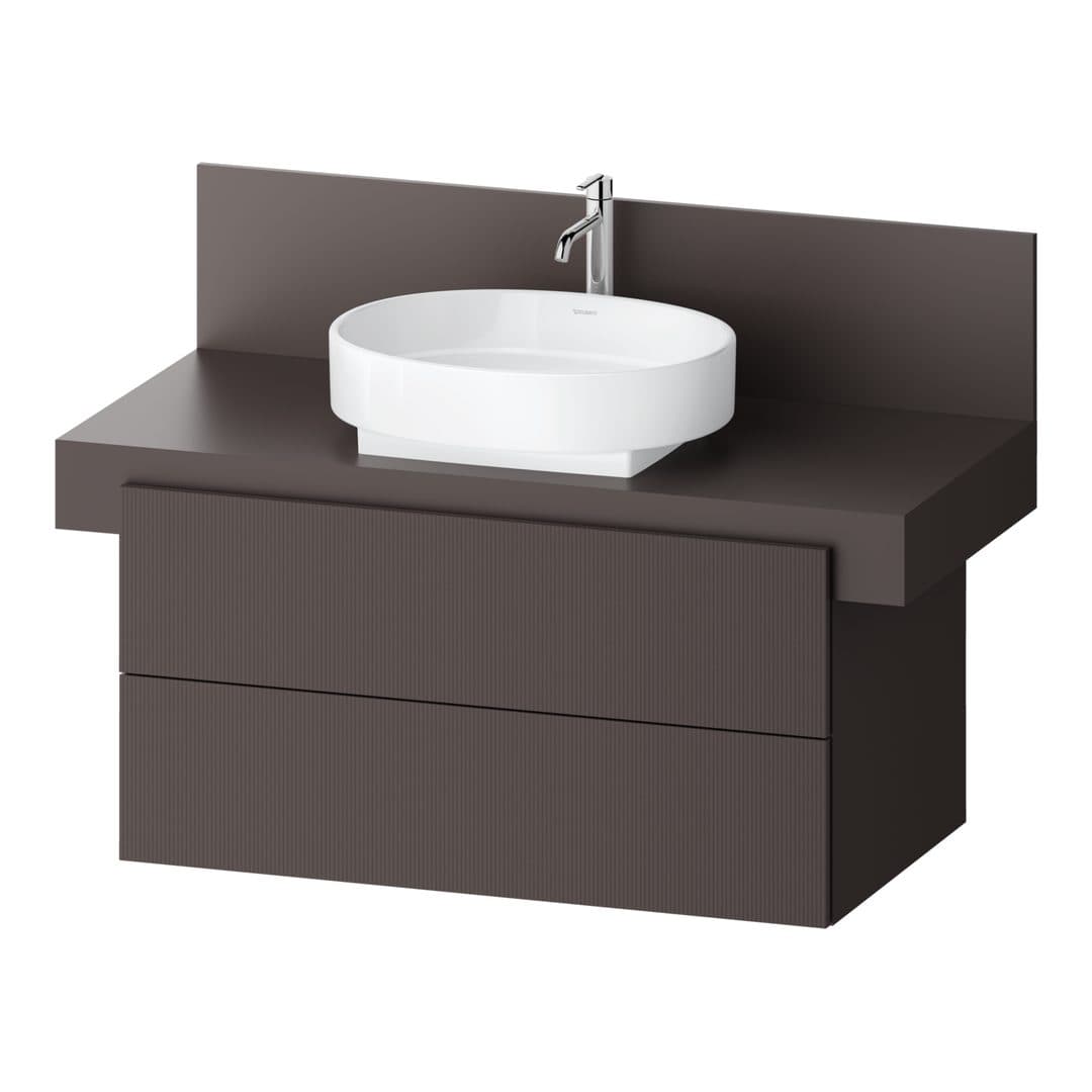 Duravit Balcoon – Έπιπλο Νιπτήρα – 1000 mm, για κονσόλα, 2 συρτάρια, νιπτήρας κέντρο, 1000 x 570 x 534 mm – Slate Brown Structured Matt, Decor (BA50140JGIG0000)