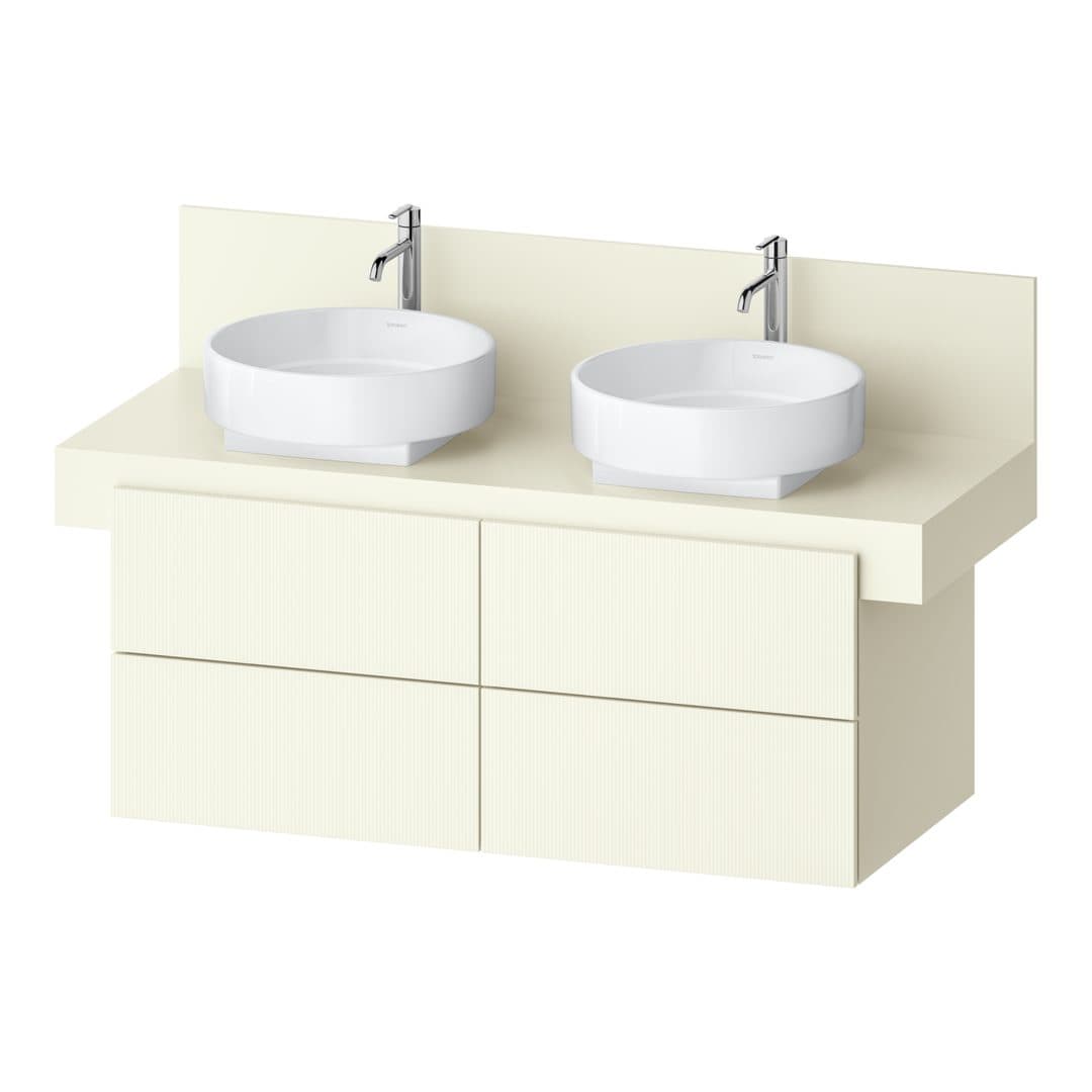 Duravit Balcoon – Έπιπλο Νιπτήρα – 1200 mm, για κονσόλα, 4 συρτάρια, διπλός νιπτήρας, 1200 x 570 x 534 mm – Ivory Structured Matt, Decor (BA50170JDID0000)