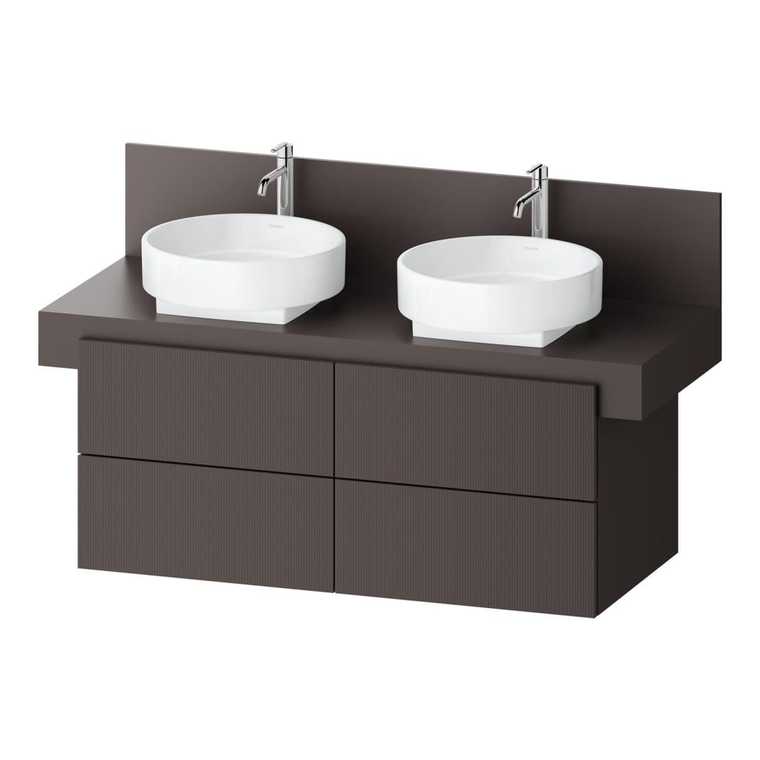 Duravit Balcoon – Έπιπλο Νιπτήρα – 1200 mm, για κονσόλα, 4 συρτάρια, διπλός νιπτήρας, 1200 x 570 x 534 mm – Slate Brown Structured Matt, Decor (BA50170JGIG0000)