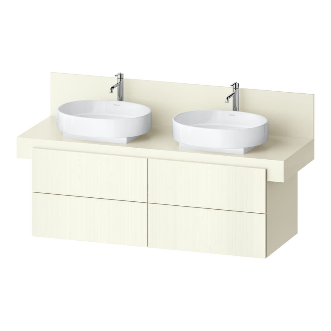 Duravit Balcoon – Έπιπλο Νιπτήρα – 1400 mm, για κονσόλα, 4 συρτάρια, διπλός νιπτήρας, 1400 x 570 x 534 mm – Ivory Structured Matt, Decor (BA50180JDID0000)