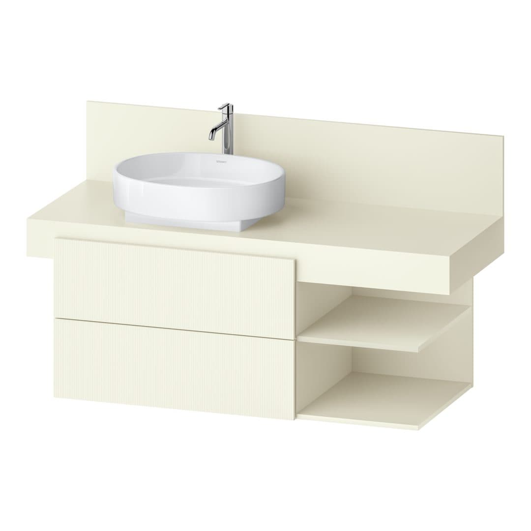 Duravit Balcoon – Έπιπλο Νιπτήρα – 1200 mm, για κονσόλα, 2 συρτάρια, νιπτήρας αριστερά, 1200 x 570 x 534 mm – Ivory Structured Matt, Decor (BA50250JDID0000)