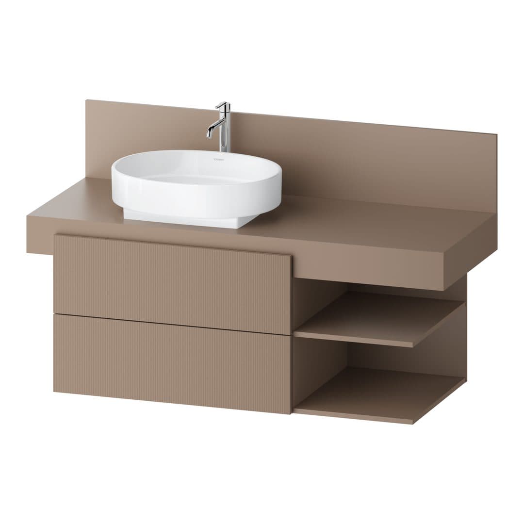 Duravit Balcoon – Έπιπλο Νιπτήρα – 1200 mm, για κονσόλα, 2 συρτάρια, νιπτήρας αριστερά, 1200 x 570 x 534 mm – Umbra Structured Matt, Decor (BA50250JFIF0000)