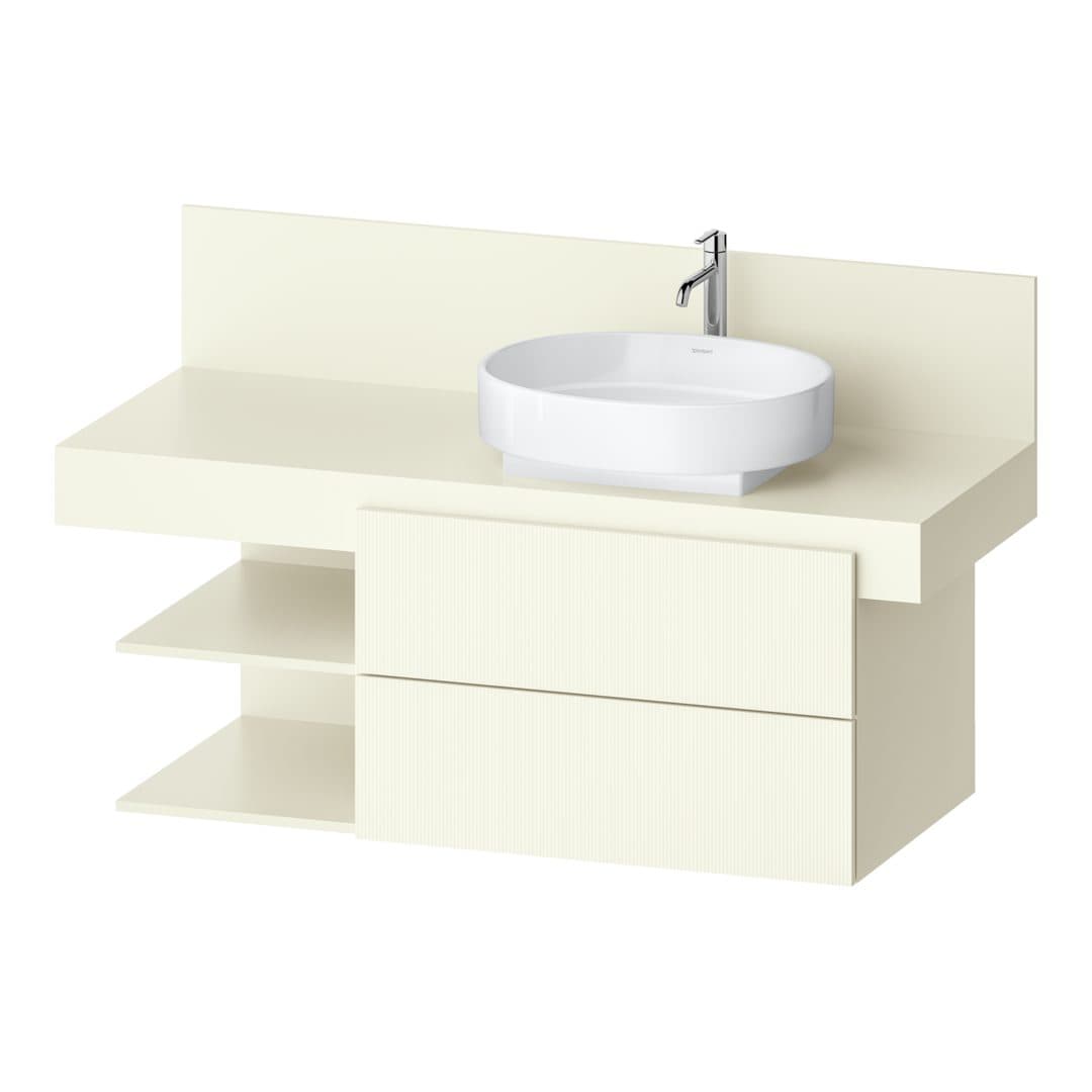 Duravit Balcoon – Έπιπλο Νιπτήρα – 1200 mm, για κονσόλα, 2 συρτάρια, νιπτήρας δεξιά, 1200 x 570 x 534 mm – Ivory Structured Matt, Decor (BA50260JDID0000)