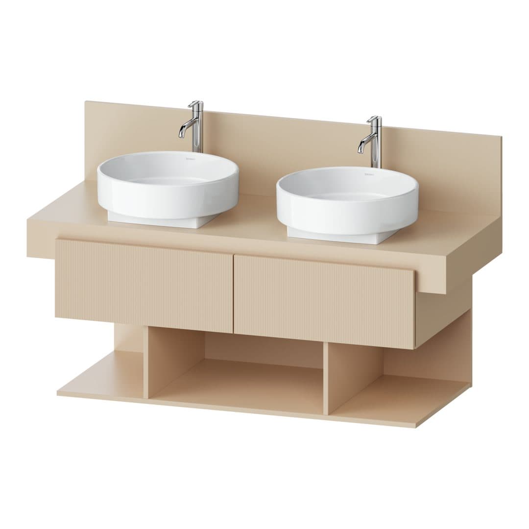 Duravit Balcoon – Έπιπλο Νιπτήρα – 1200 mm, για κονσόλα, 2 συρτάρια, διπλός νιπτήρας, 1200 x 570 x 534 mm – Sand Beige Structured Matt, Decor (BA50270JEIE0000)