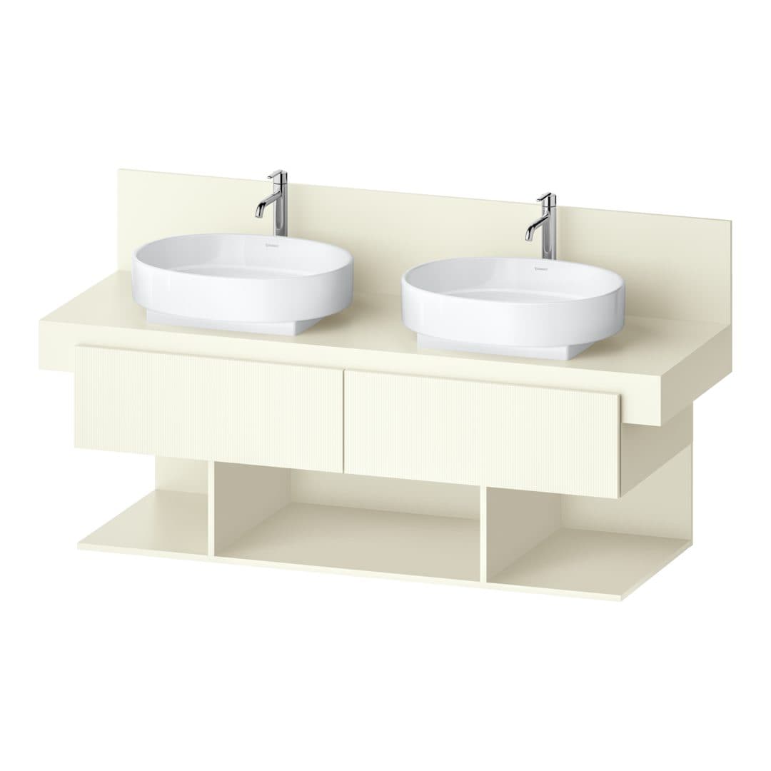 Duravit Balcoon – Έπιπλο Νιπτήρα – 1400 mm, για κονσόλα, 2 συρτάρια, διπλός νιπτήρας, 1400 x 570 x 534 mm – Ivory Structured Matt, Decor (BA50280JDID0000)