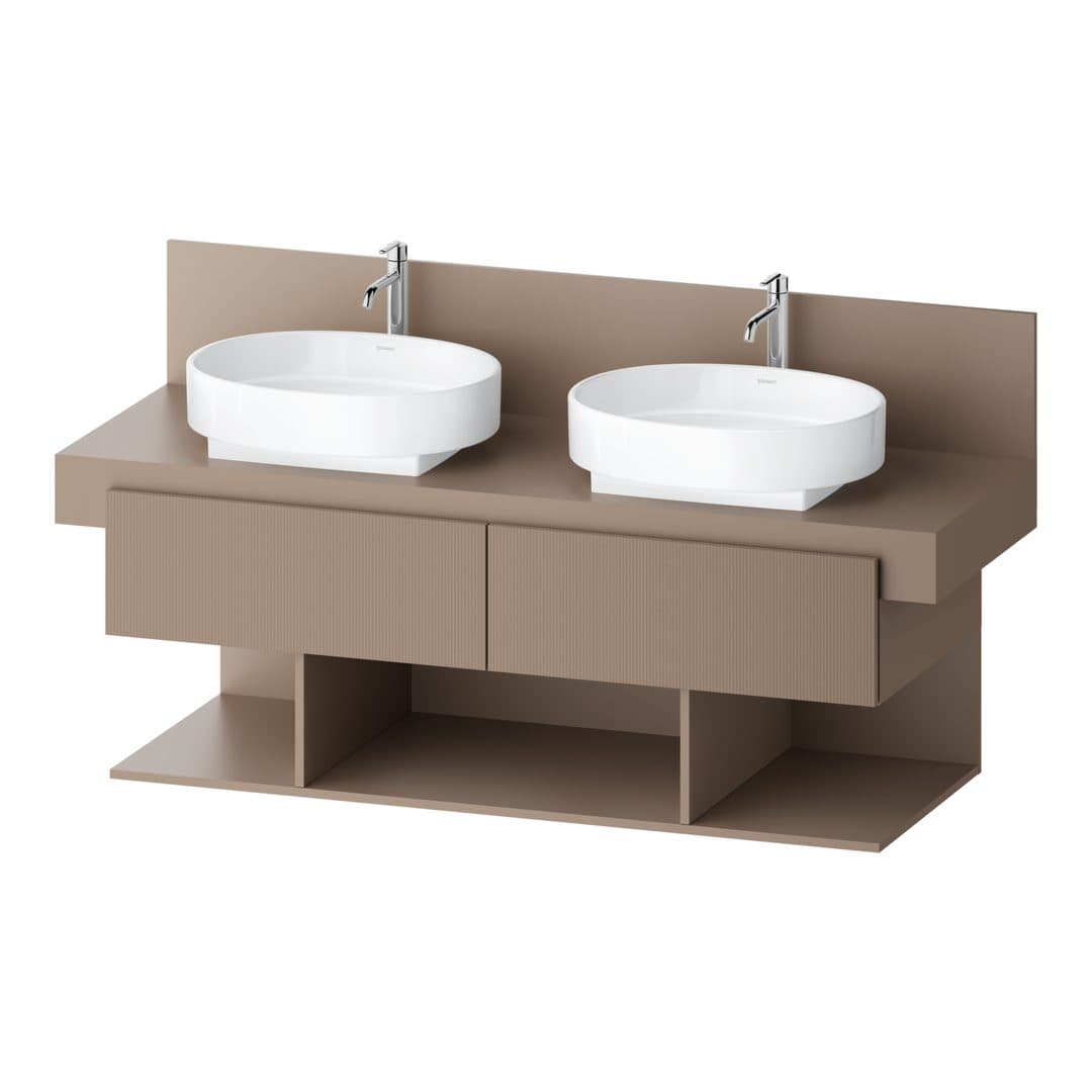 Duravit Balcoon – Έπιπλο Νιπτήρα – 1400 mm, για κονσόλα, 2 συρτάρια, διπλός νιπτήρας, 1400 x 570 x 534 mm – Umbra Structured Matt, Decor (BA50280JFIF0000)