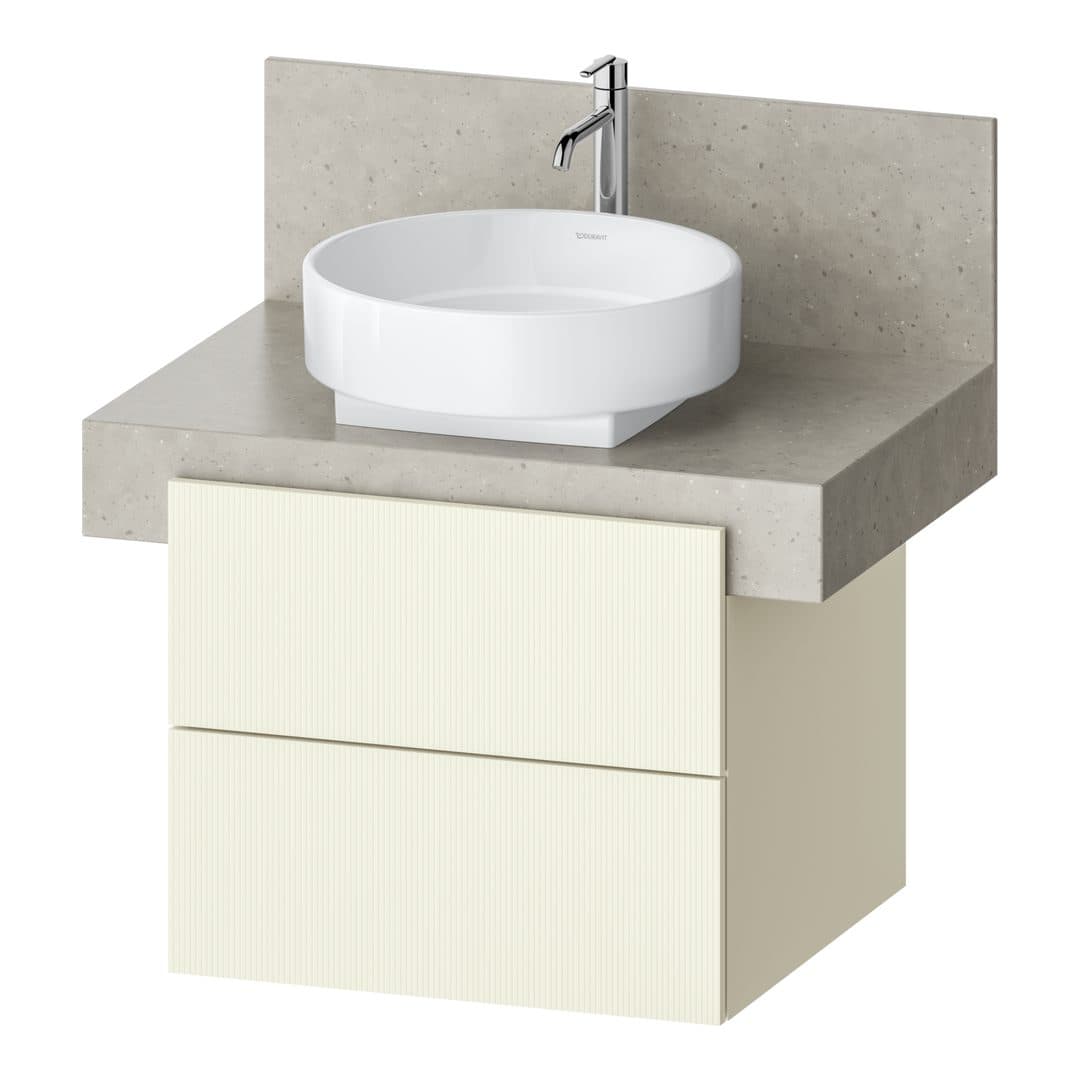 Duravit Balcoon – Έπιπλο Νιπτήρα – 600 mm, για κονσόλα, 2 συρτάρια, νιπτήρας κέντρο, 600 x 570 x 522 mm – Ivory Structured Matt, Decor (BA50320JDID0000)