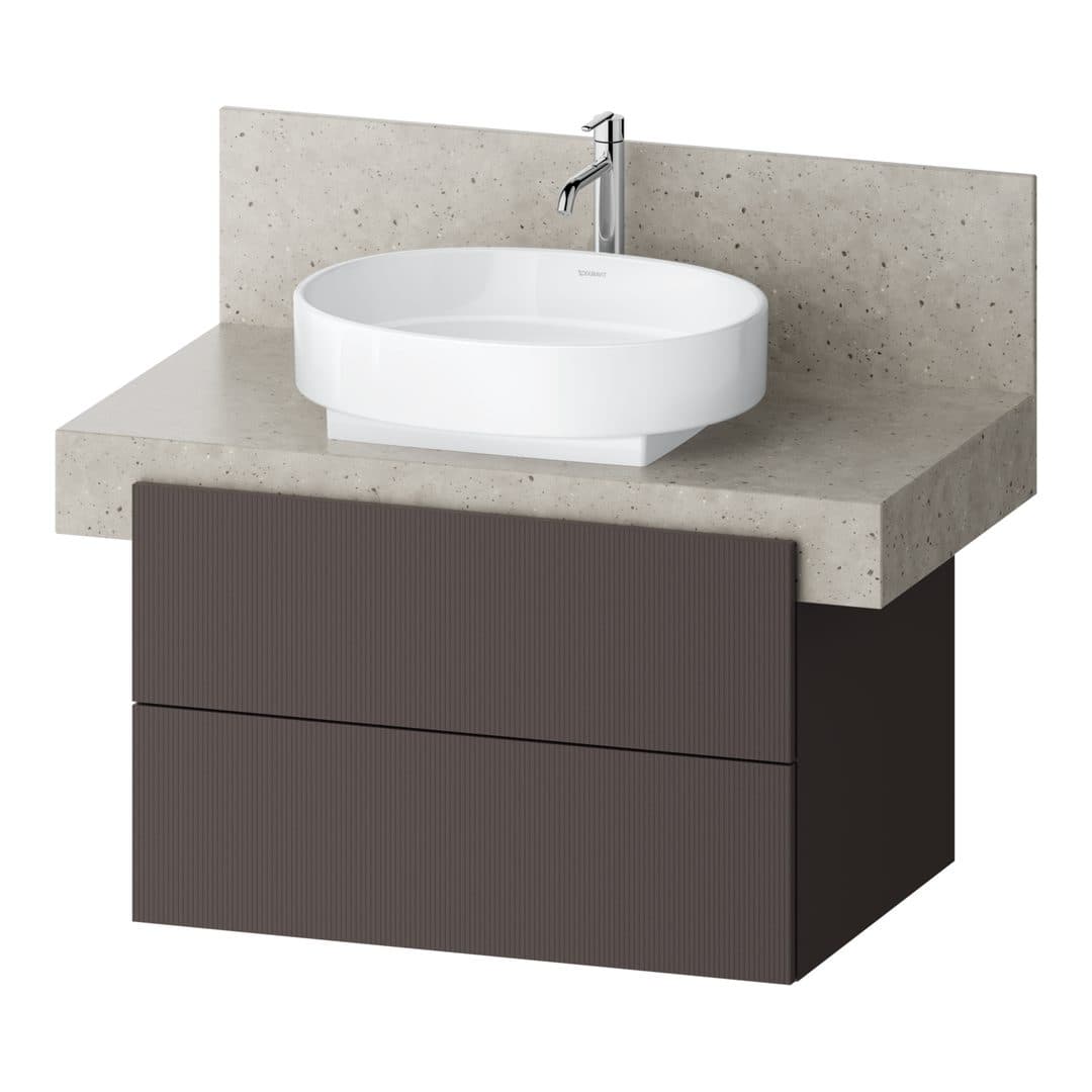 Duravit Balcoon – Έπιπλο Νιπτήρα – 800 mm, για κονσόλα, 2 συρτάρια, νιπτήρας κέντρο, 800 x 570 x 522 mm – Slate Brown Structured Matt, Decor (BA50330JGIG0000)