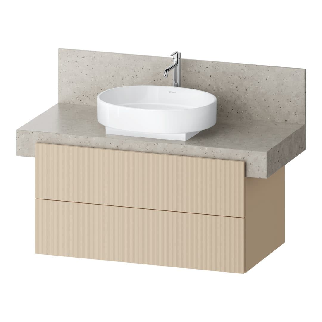 Duravit Balcoon – Έπιπλο Νιπτήρα – 1000 mm, για κονσόλα, 2 συρτάρια, νιπτήρας κέντρο, 1000 x 570 x 522 mm – Sand Beige Structured Matt, Decor (BA50340JEIE0000)