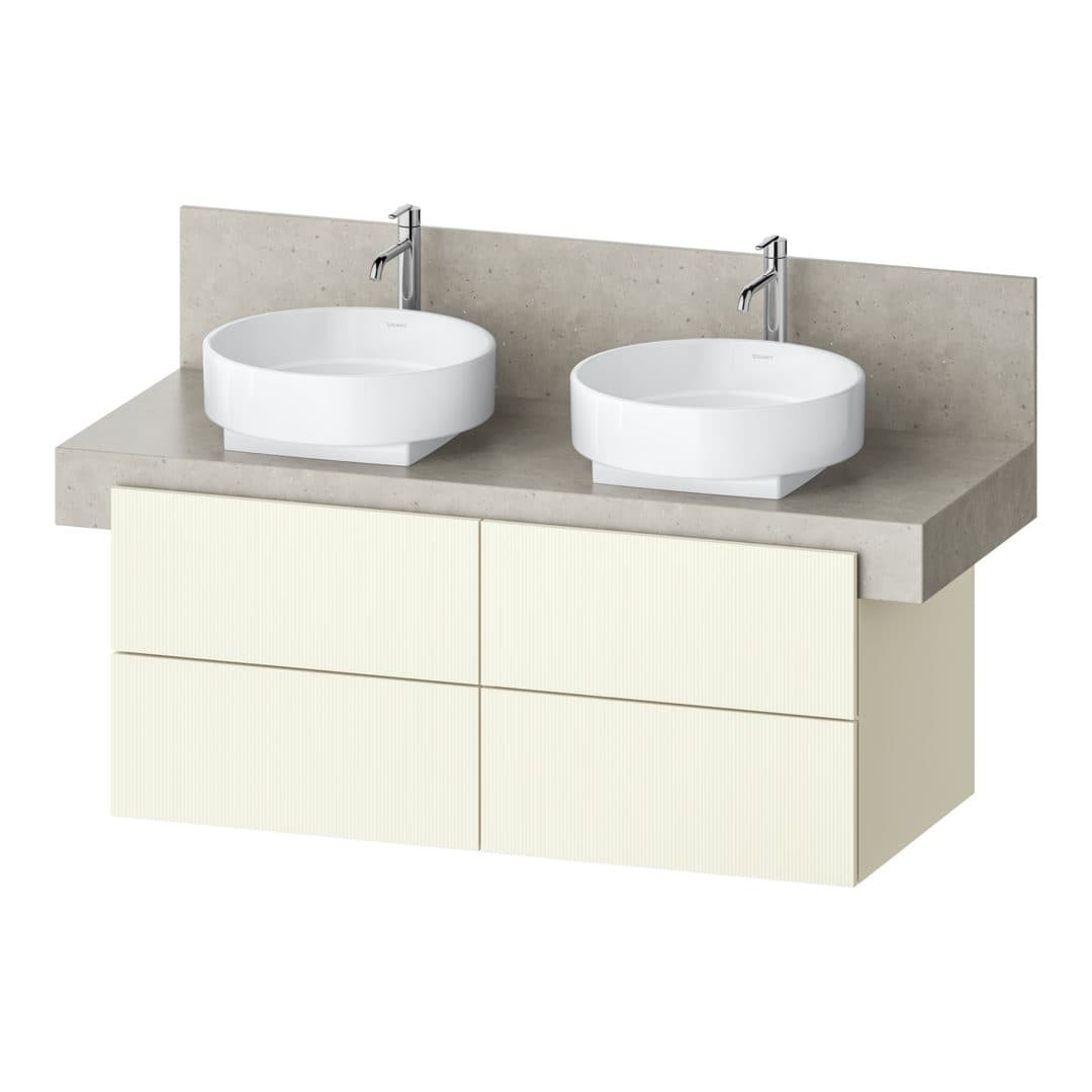 Duravit Balcoon – Έπιπλο Νιπτήρα – 1200 mm, για κονσόλα, 4 συρτάρια, διπλός νιπτήρας, 1200 x 570 x 522 mm – Ivory Structured Matt, Decor (BA50370JDID0000)