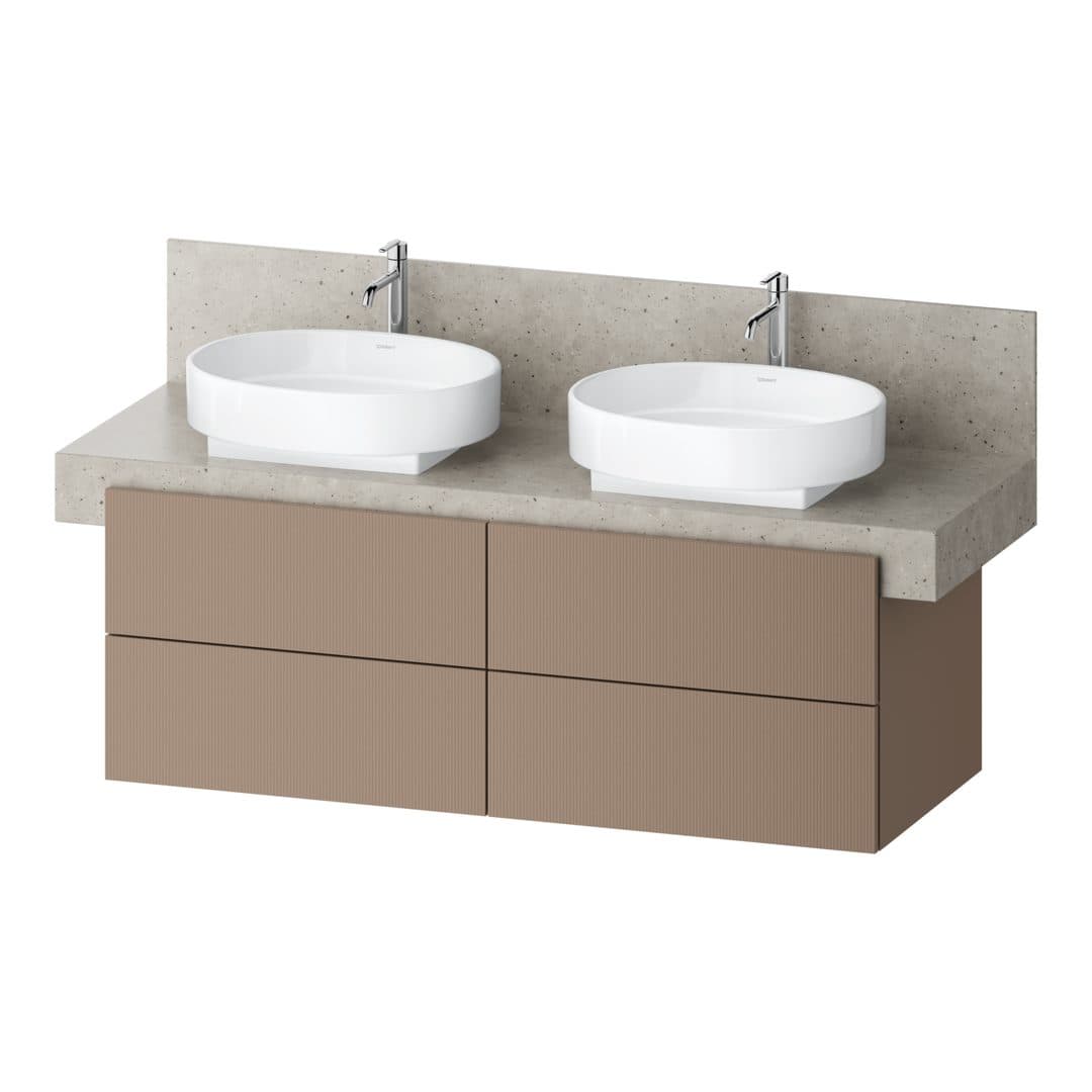 Duravit Balcoon – Έπιπλο Νιπτήρα – 1400 mm, για κονσόλα, 4 συρτάρια, διπλός νιπτήρας, 1400 x 570 x 522 mm – Umbra Structured Matt, Decor (BA50380JFIF0000)