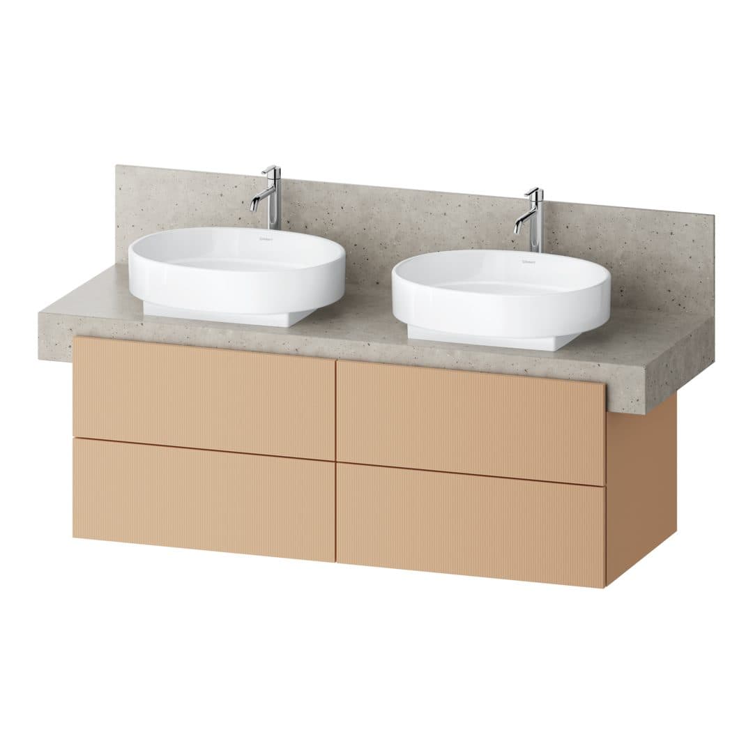Duravit Balcoon – Έπιπλο Νιπτήρα – 1400 mm, για κονσόλα, 4 συρτάρια, διπλός νιπτήρας, 1400 x 570 x 522 mm – Terraccino Structured Matt, Decor (BA50380JHIH0000)