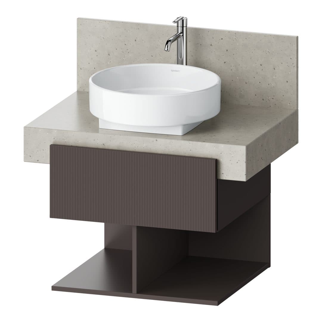 Duravit Balcoon – Έπιπλο Νιπτήρα – 600 mm, για κονσόλα, 1 συρτάρι, νιπτήρας κέντρο, 600 x 570 x 522 mm – Slate Brown Structured Matt, Decor (BA50420JGIG0000)