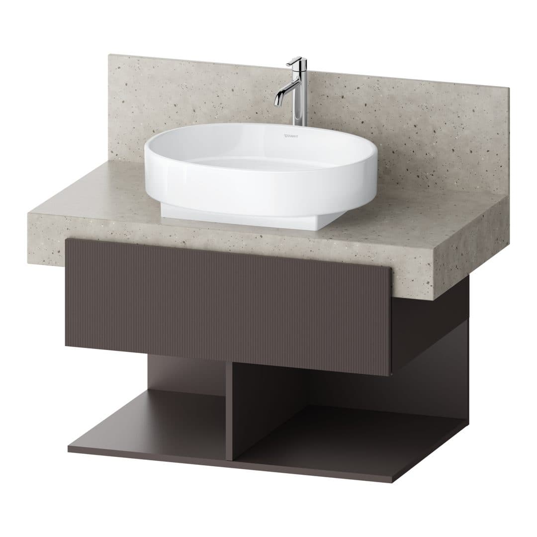 Duravit Balcoon – Έπιπλο Νιπτήρα – 800 mm, για κονσόλα, 1 συρτάρι, νιπτήρας κέντρο, 800 x 570 x 522 mm – Slate Brown Structured Matt, Decor (BA50430JGIG0000)