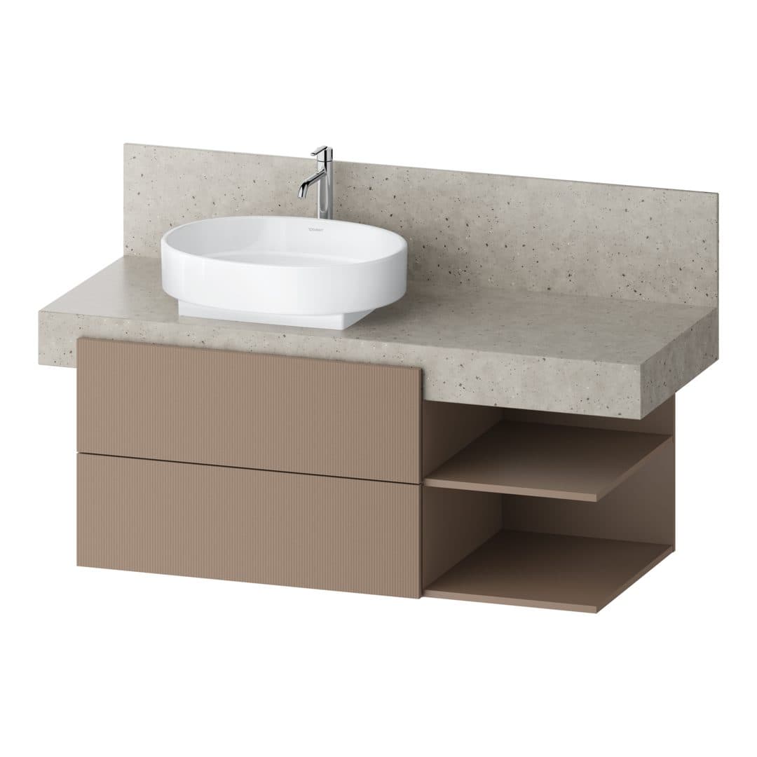 Duravit Balcoon – Έπιπλο Νιπτήρα – 1200 mm, για κονσόλα, 2 συρτάρια, νιπτήρας αριστερά, 1200 x 570 x 522 mm – Umbra Structured Matt, Decor (BA50450JFIF0000)