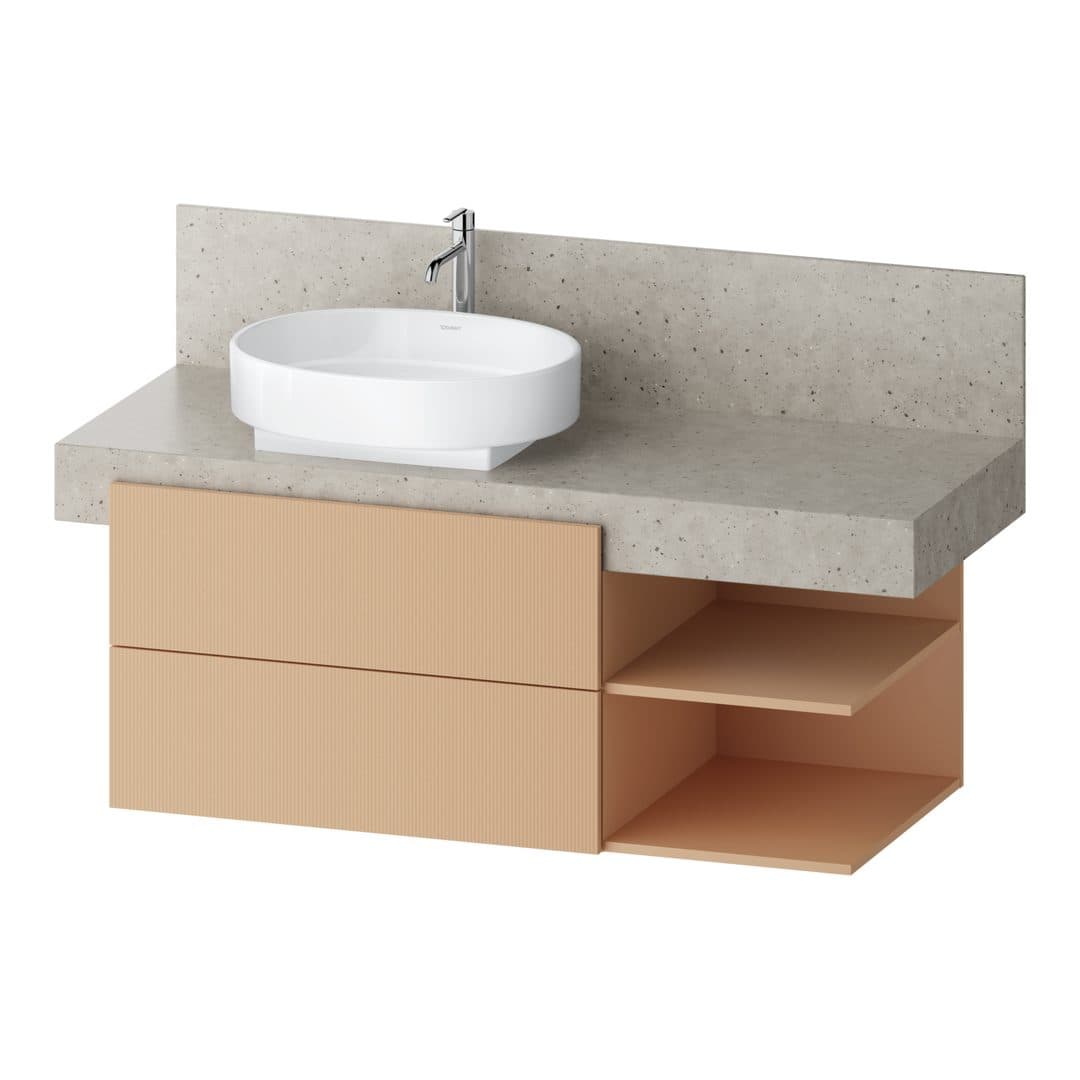 Duravit Balcoon – Έπιπλο Νιπτήρα – 1200 mm, για κονσόλα, 2 συρτάρια, νιπτήρας αριστερά, 1200 x 570 x 522 mm – Terraccino Structured Matt, Decor (BA50450JHIH0000)