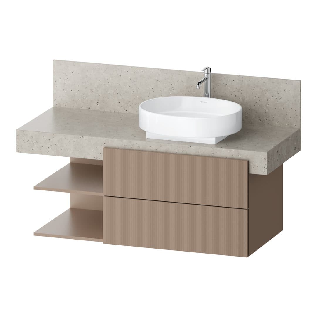 Duravit Balcoon – Έπιπλο Νιπτήρα – 1200 mm, για κονσόλα, 2 συρτάρια, νιπτήρας δεξιά, 1200 x 570 x 522 mm – Umbra Structured Matt, Decor (BA50460JFIF0000)