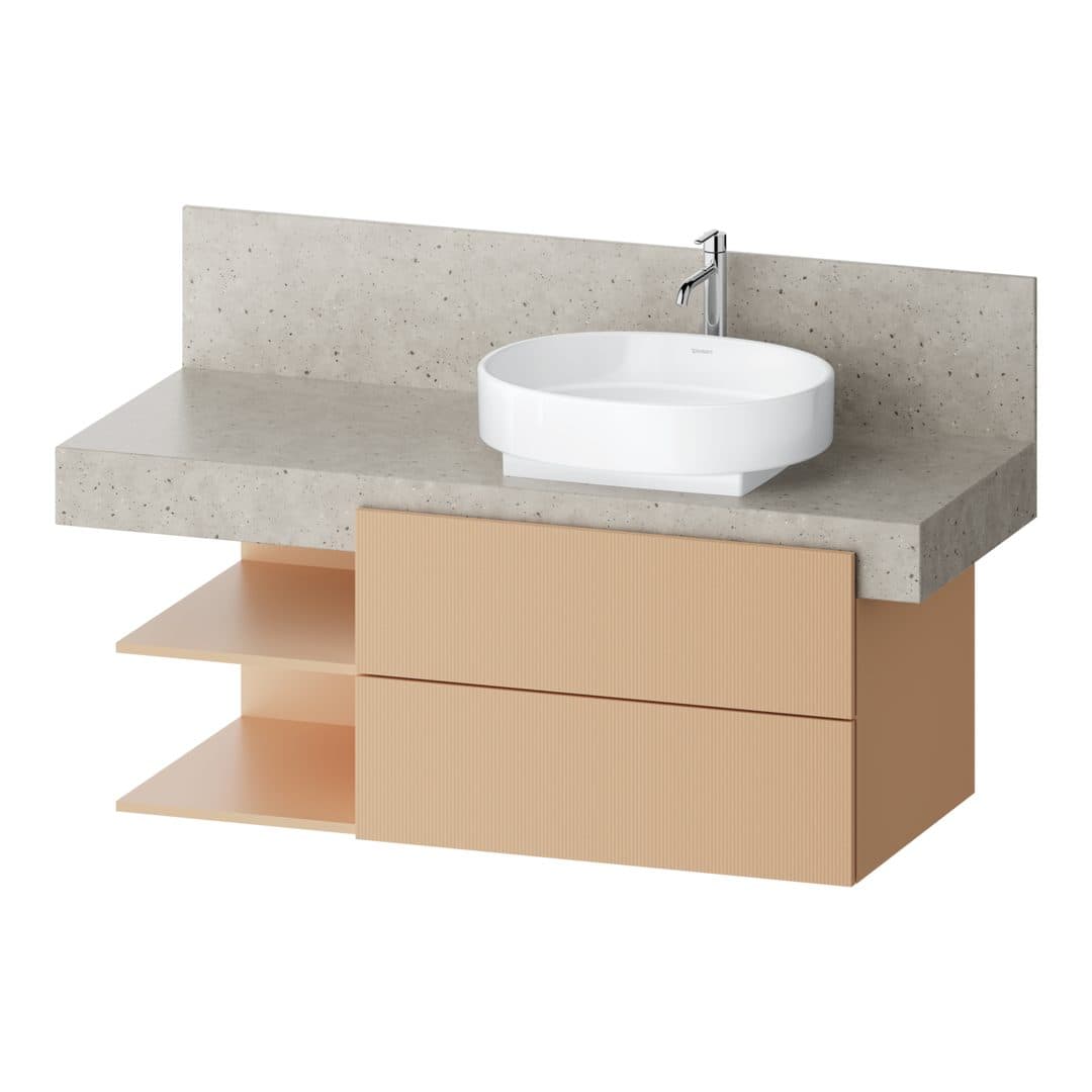 Duravit Balcoon – Έπιπλο Νιπτήρα – 1200 mm, για κονσόλα, 2 συρτάρια, νιπτήρας δεξιά, 1200 x 570 x 522 mm – Terraccino Structured Matt, Decor (BA50460JHIH0000)