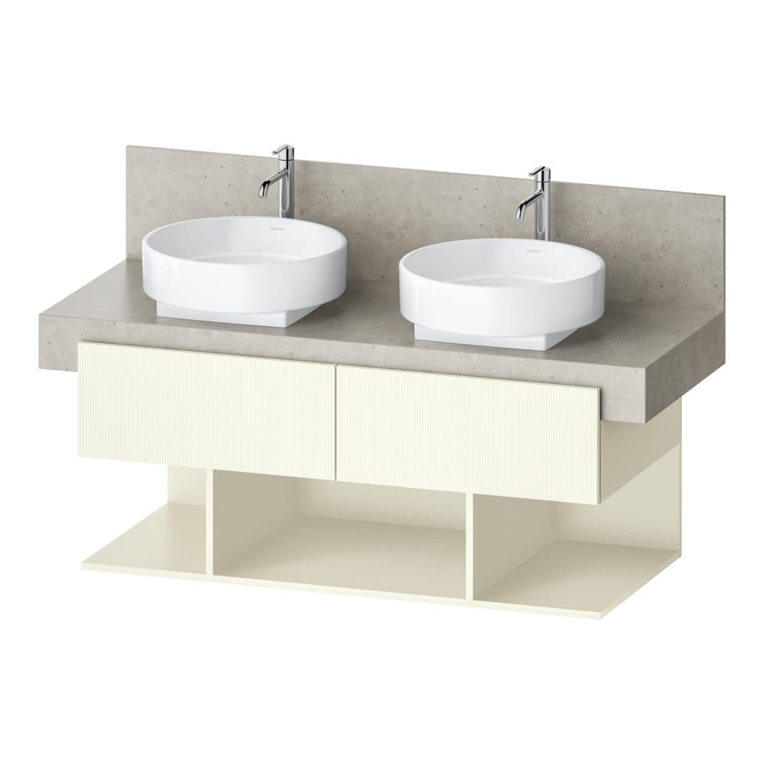 Duravit Balcoon – Έπιπλο Νιπτήρα – 1200 mm, για κονσόλα, 2 συρτάρια, διπλός νιπτήρας, 1200 x 570 x 522 mm – Ivory Structured Matt, Decor (BA50470JDID0000)