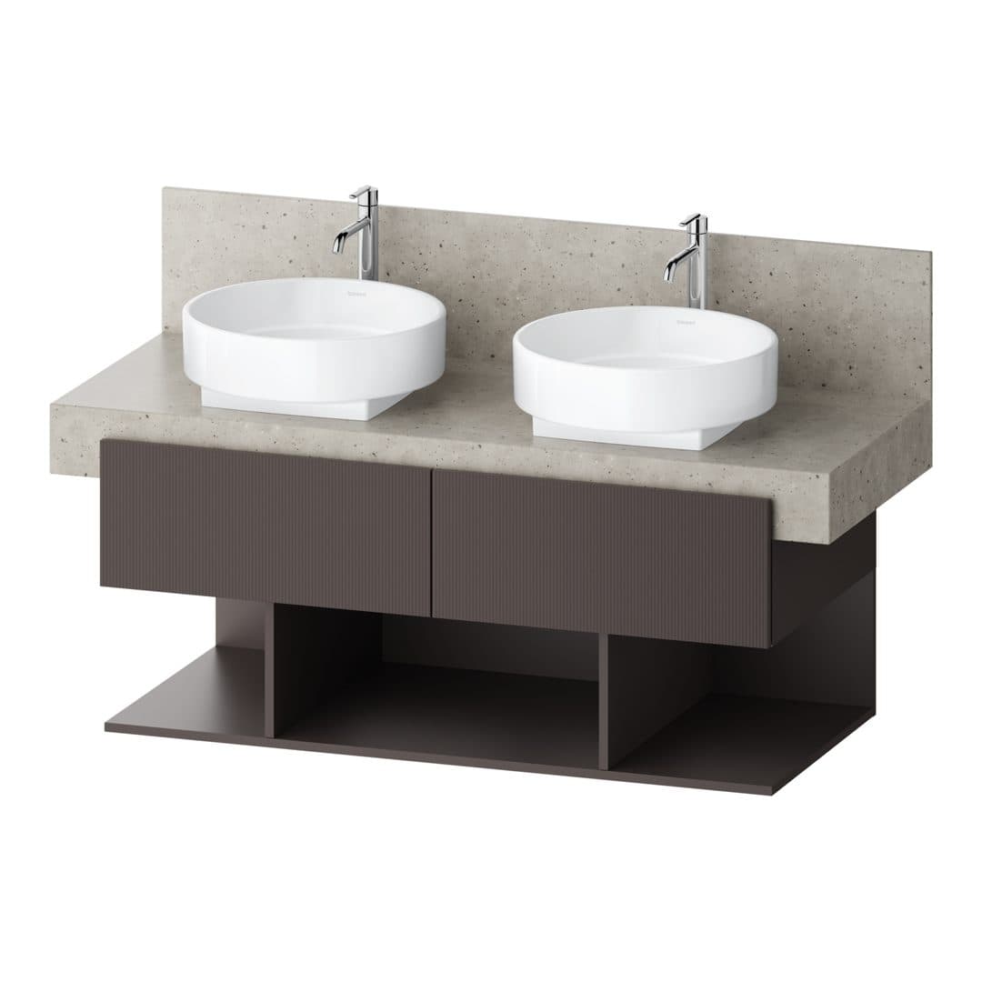 Duravit Balcoon – Έπιπλο Νιπτήρα – 1200 mm, για κονσόλα, 2 συρτάρια, διπλός νιπτήρας, 1200 x 570 x 522 mm – Slate Brown Structured Matt, Decor (BA50470JGIG0000)