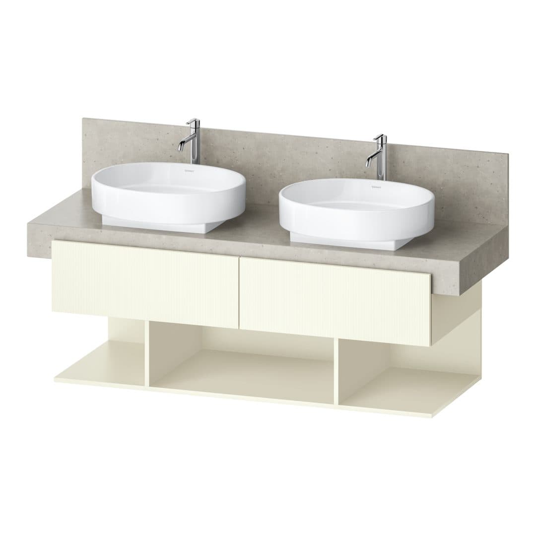 Duravit Balcoon – Έπιπλο Νιπτήρα – 1400 mm, για κονσόλα, 2 συρτάρια, διπλός νιπτήρας, 1400 x 570 x 522 mm – Ivory Structured Matt, Decor (BA50480JDID0000)