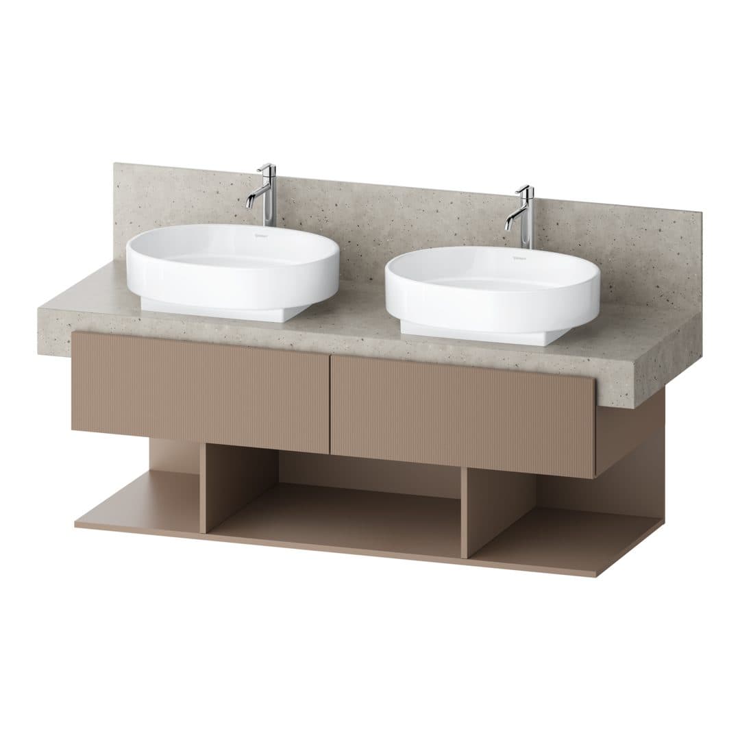 Duravit Balcoon – Έπιπλο Νιπτήρα – 1400 mm, για κονσόλα, 2 συρτάρια, διπλός νιπτήρας, 1400 x 570 x 522 mm – Umbra Structured Matt, Decor (BA50480JFIF0000)
