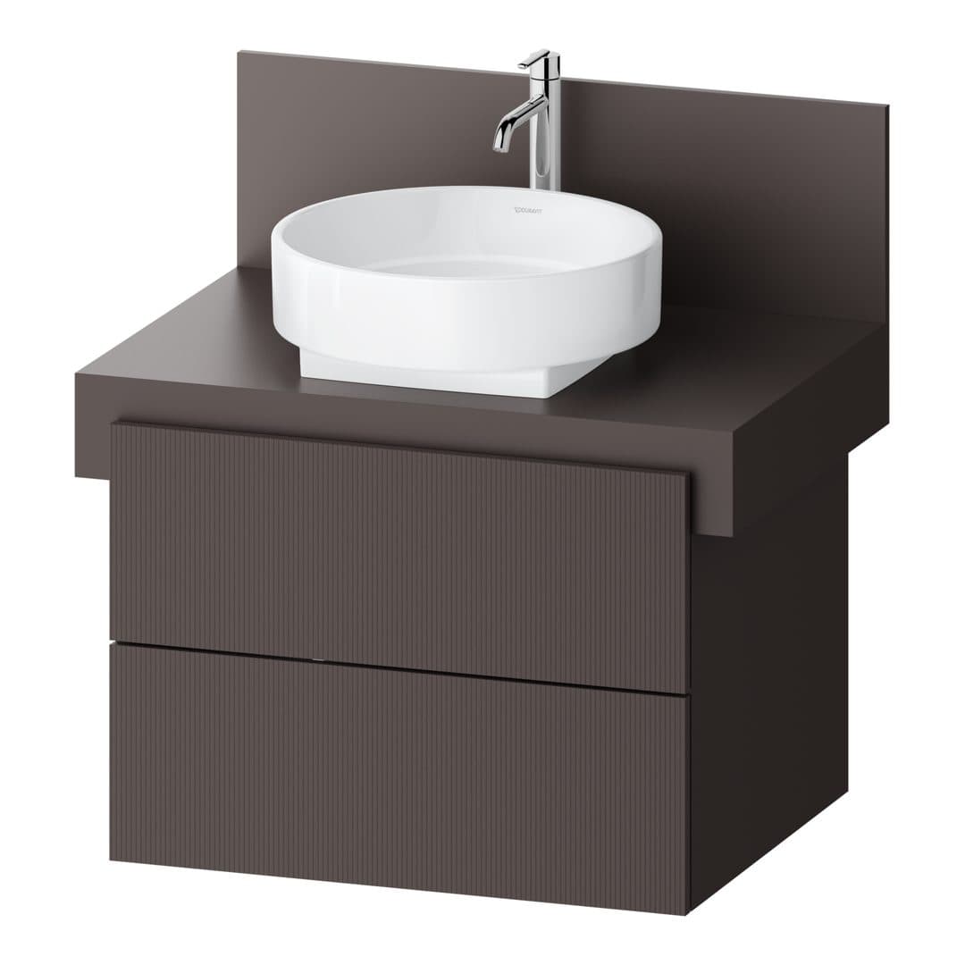 Duravit Balcoon – Έπιπλο Νιπτήρα – 700 mm, για κονσόλα, 2 συρτάρια, νιπτήρας κέντρο – Slate Brown Structured Matt, Decor (BA50570JGIG0000)
