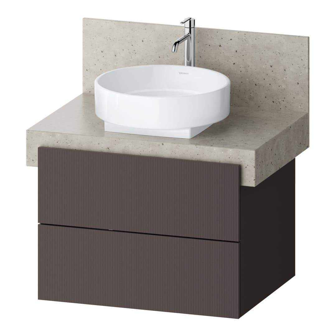 Duravit Balcoon – Έπιπλο Νιπτήρα – 700 mm, για κονσόλα, 2 συρτάρια – Slate Brown Structured Matt, Decor (BA50580JGIG0000)