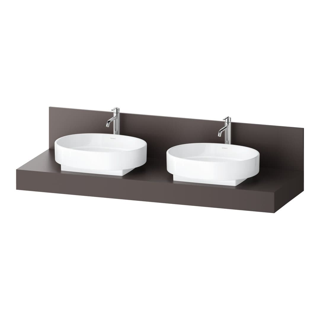 Duravit Balcoon – Πάγκος Νιπτήρα – 1600 mm, διπλός νιπτήρας – Slate Brown Matt, Decor (BA90620IGIG0000)