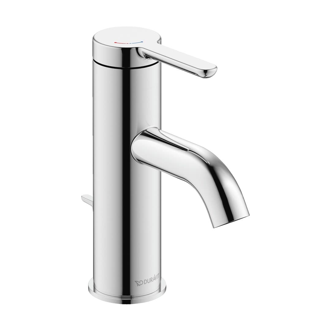 Duravit C.1 – Μπαταρία Νιπτήρα – S, FreshStart, MinusFlow, με βαλβίδα – Chrome High Gloss (C11013001010)