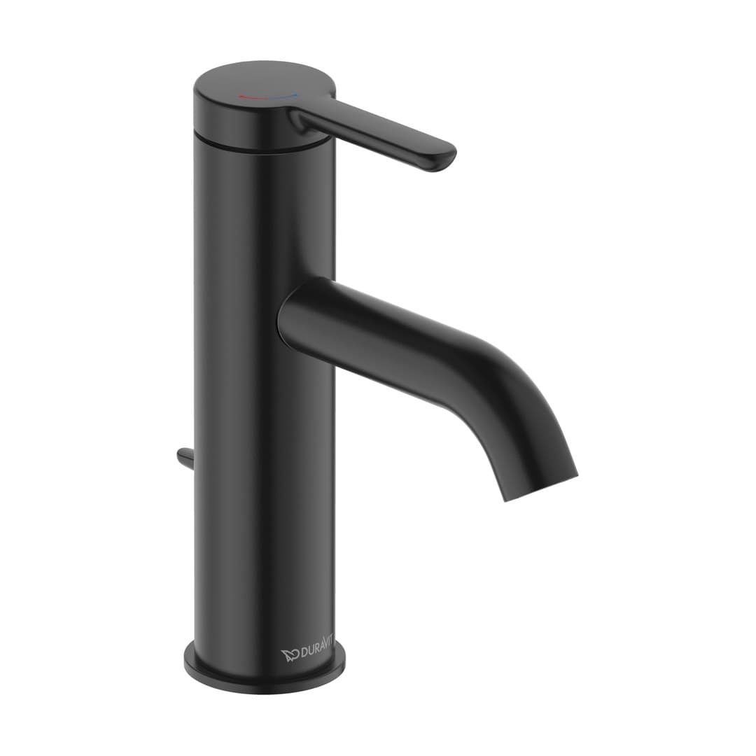 Duravit C.1 – Μπαταρία Νιπτήρα – M, FreshStart, MinusFlow, με βαλβίδα – Black Matt (C11023001046)
