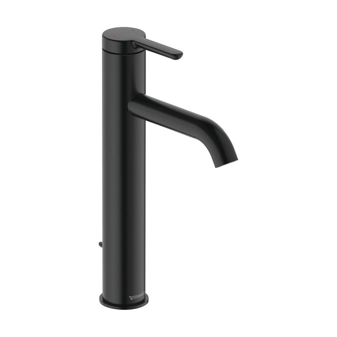 Duravit C.1 – Μπαταρία Νιπτήρα – L, με βαλβίδα – Black Matt (C11030001046)