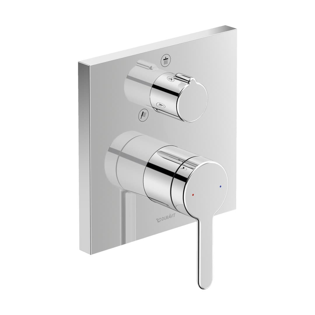 Duravit C.1 – Μίκτης Εντοιχισμού – 2 έξοδοι, πλάκα 150×150 mm – Chrome High Gloss (C14210011010)