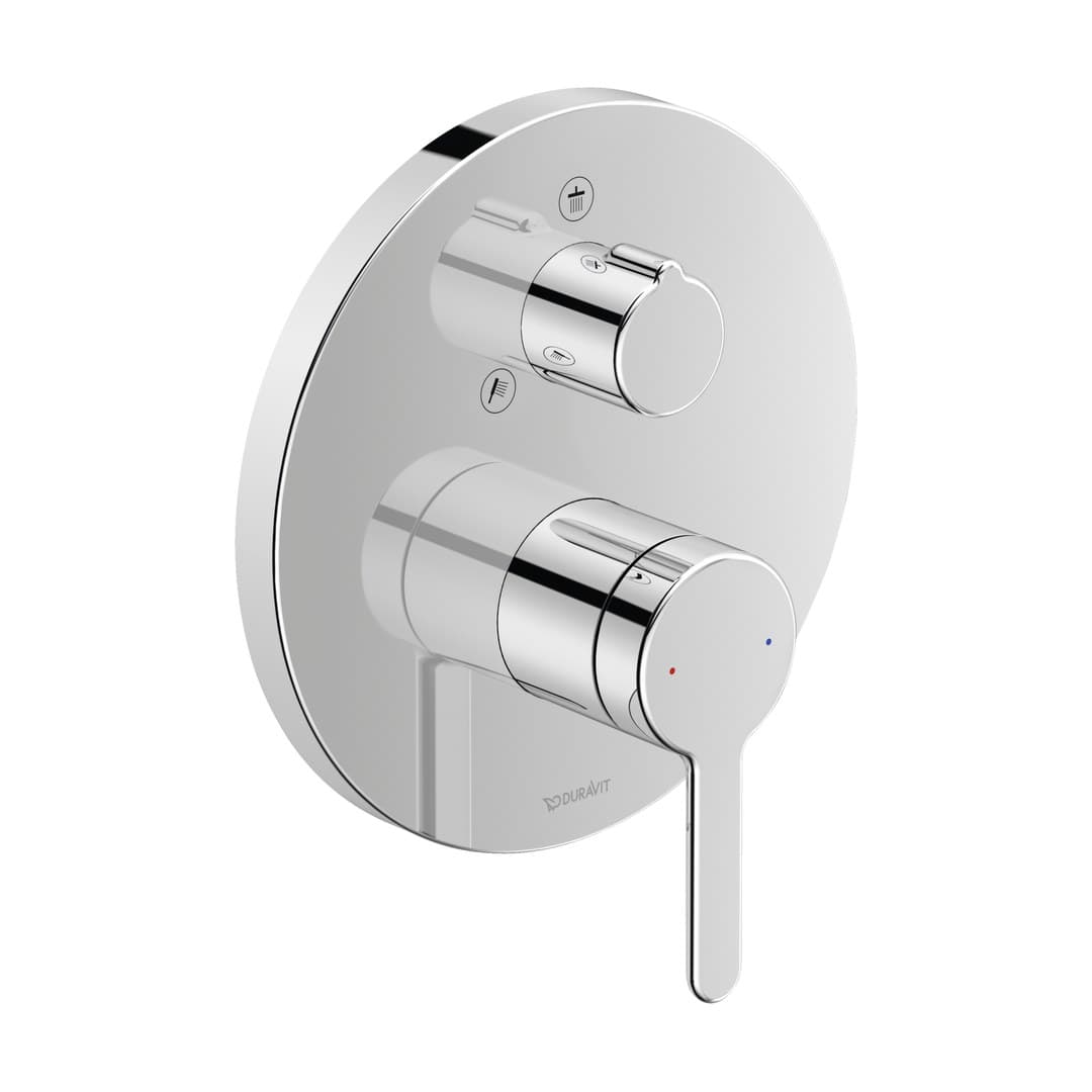 Duravit C.1 – Μίκτης Εντοιχισμού – 2 έξοδοι, πλάκα 170×170 mm – Chrome High Gloss (C14210012010)