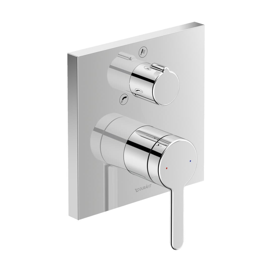 Duravit C.1 – Μίκτης Εντοιχισμού – για μπανιέρα, 2 έξοδοι, πλάκα 150×150 mm – Chrome High Gloss (C15210011010)