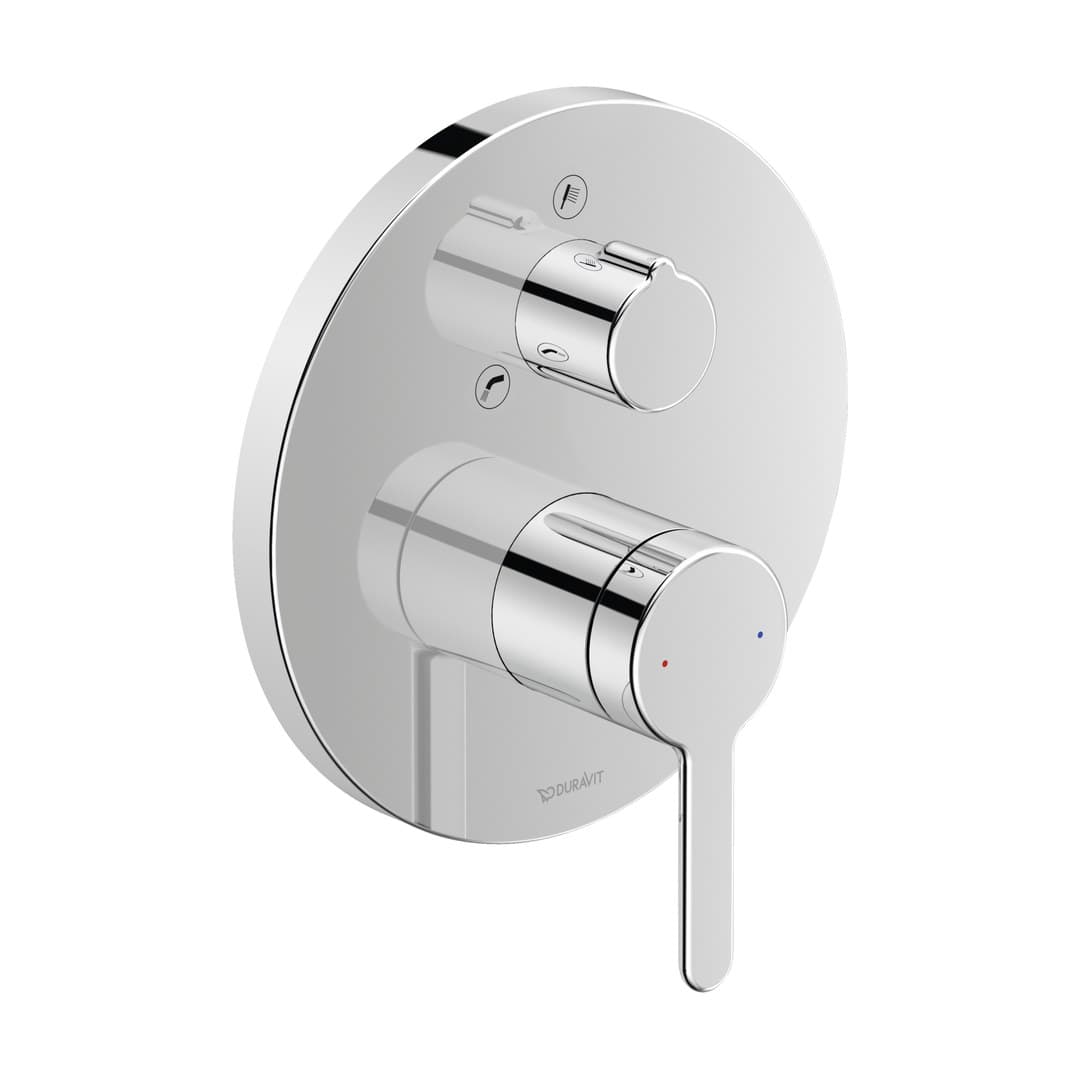 Duravit C.1 – Μίκτης Εντοιχισμού – για μπανιέρα, 2 έξοδοι, πλάκα 170×170 mm – Chrome High Gloss (C15210012010)