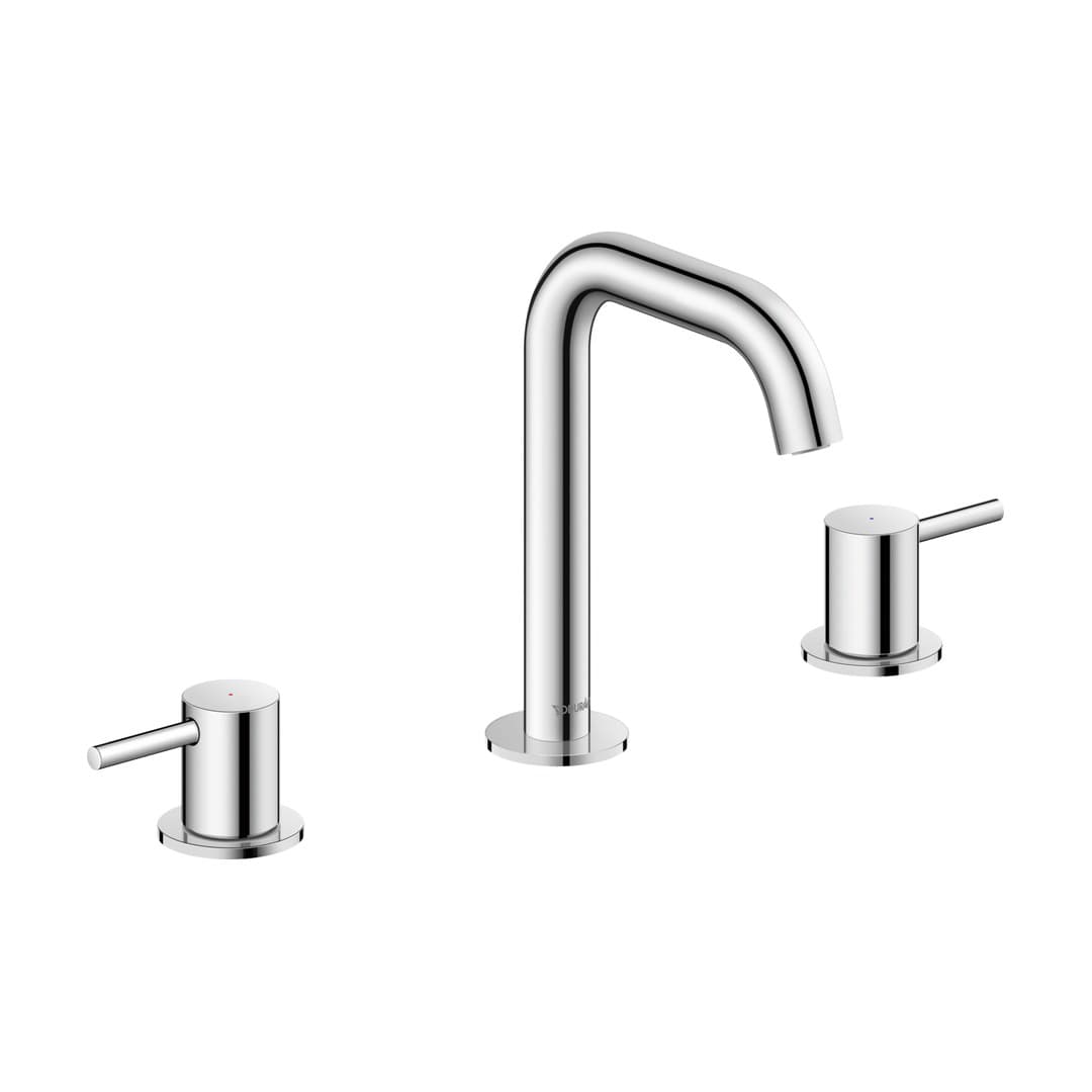 Duravit Circle – Μπαταρία Νιπτήρα – 3 οπών, σύνδεση σπιράλ 1/2" – Chrome High Gloss (CE1060005A10)
