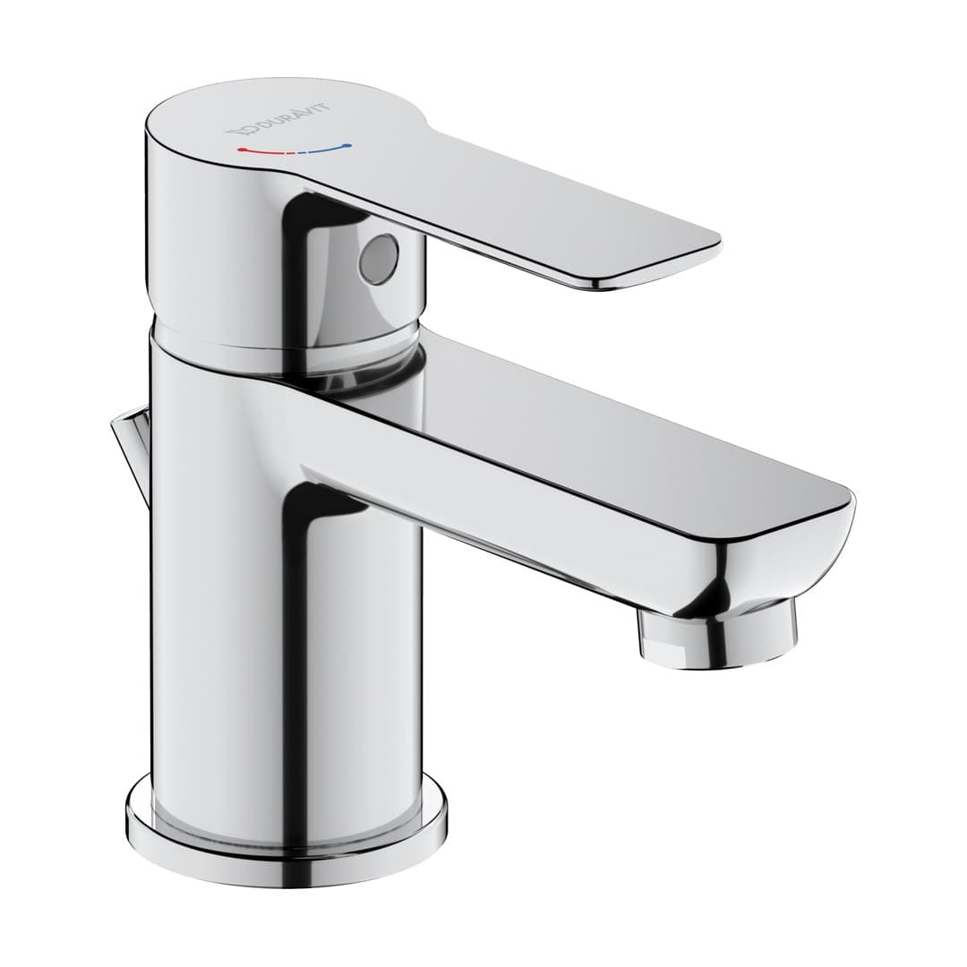 Duravit D-Code – Μπαταρία Νιπτήρα – S, FreshStart, MinusFlow, με βαλβίδα – Chrome High Gloss (DC1013001010)