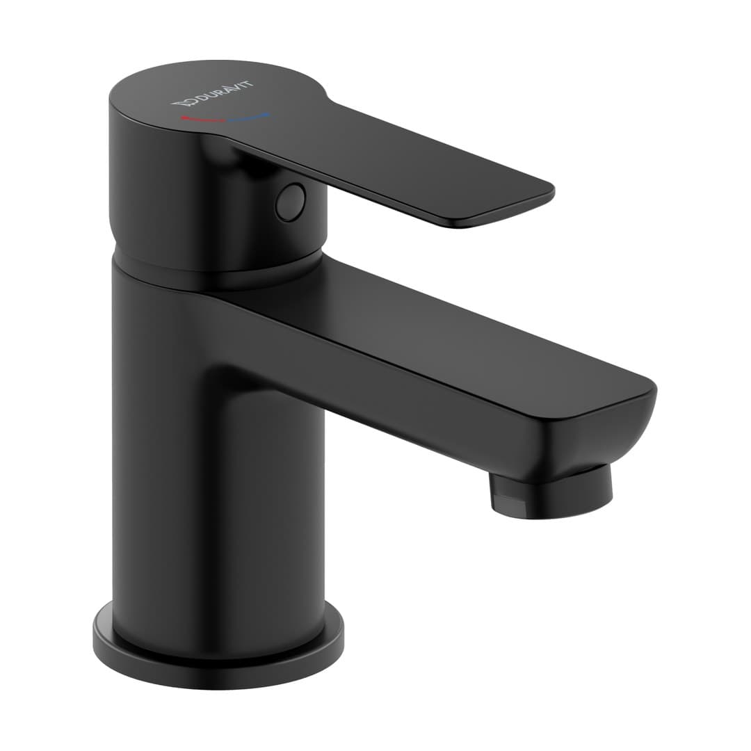 Duravit D-Code – Μπαταρία Νιπτήρα – S, FreshStart, MinusFlow, χωρίς βαλβίδα – Black Matt (DC1013002046)