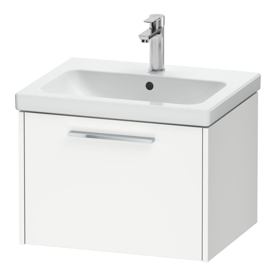 Duravit D-Code – Έπιπλο Νιπτήρα – 584 mm, 1 συρτάρι, νιπτήρας κέντρο, Chrome Glossy – White Matt, Decor (DC4665010180000)