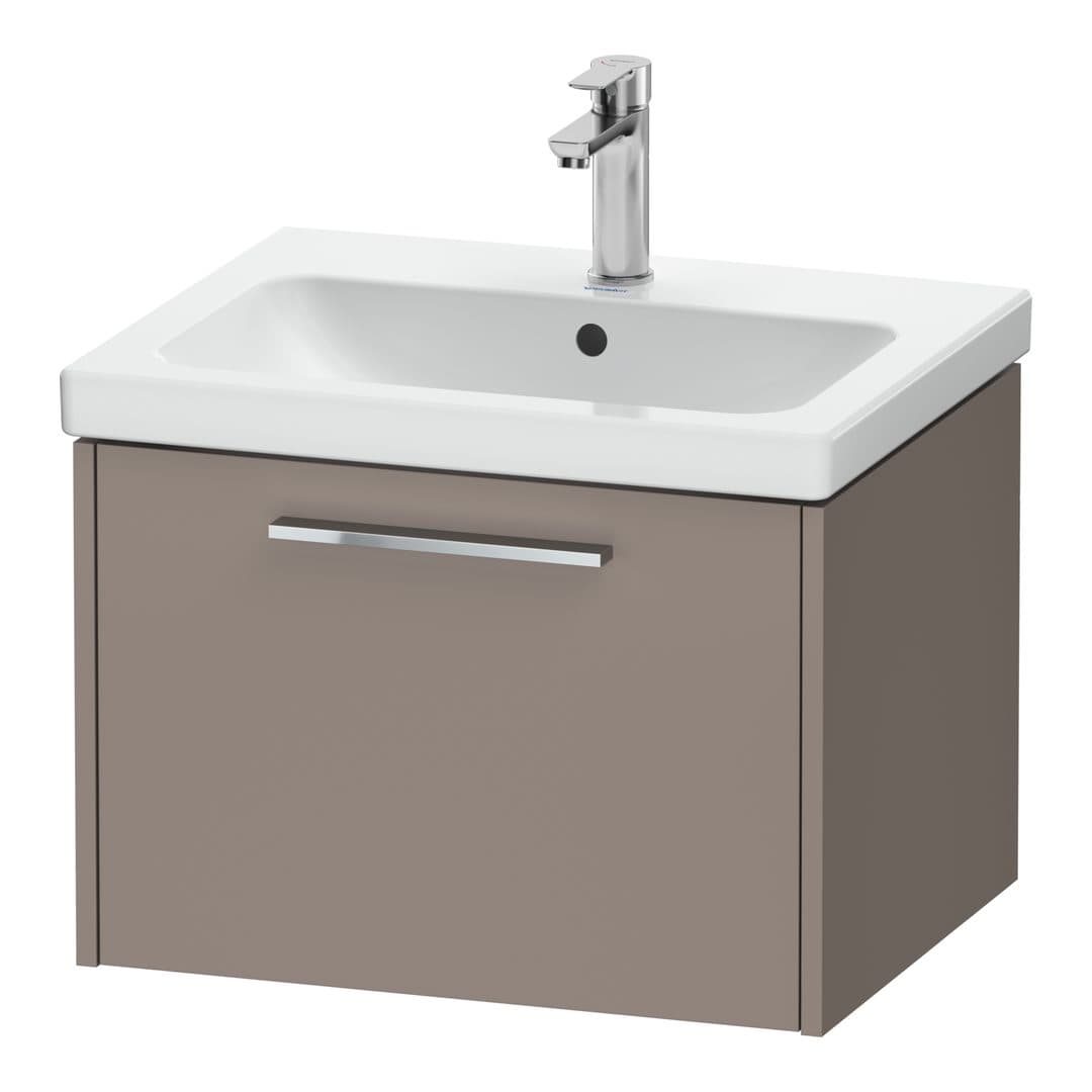 Duravit D-Code – Έπιπλο Νιπτήρα – 584 mm, 1 συρτάρι, νιπτήρας κέντρο, Chrome Glossy – Basalte Matt, Decor (DC4665010430000)