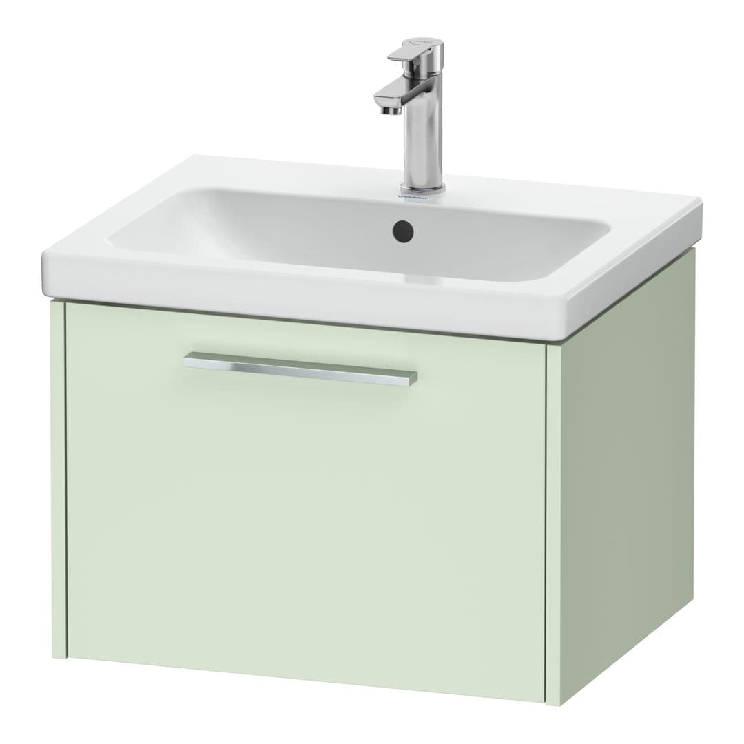 Duravit D-Code – Έπιπλο Νιπτήρα – 584 mm, 1 συρτάρι, νιπτήρας κέντρο, Chrome Glossy – Pale Green Matt, Decor (DC4665010HH0000)