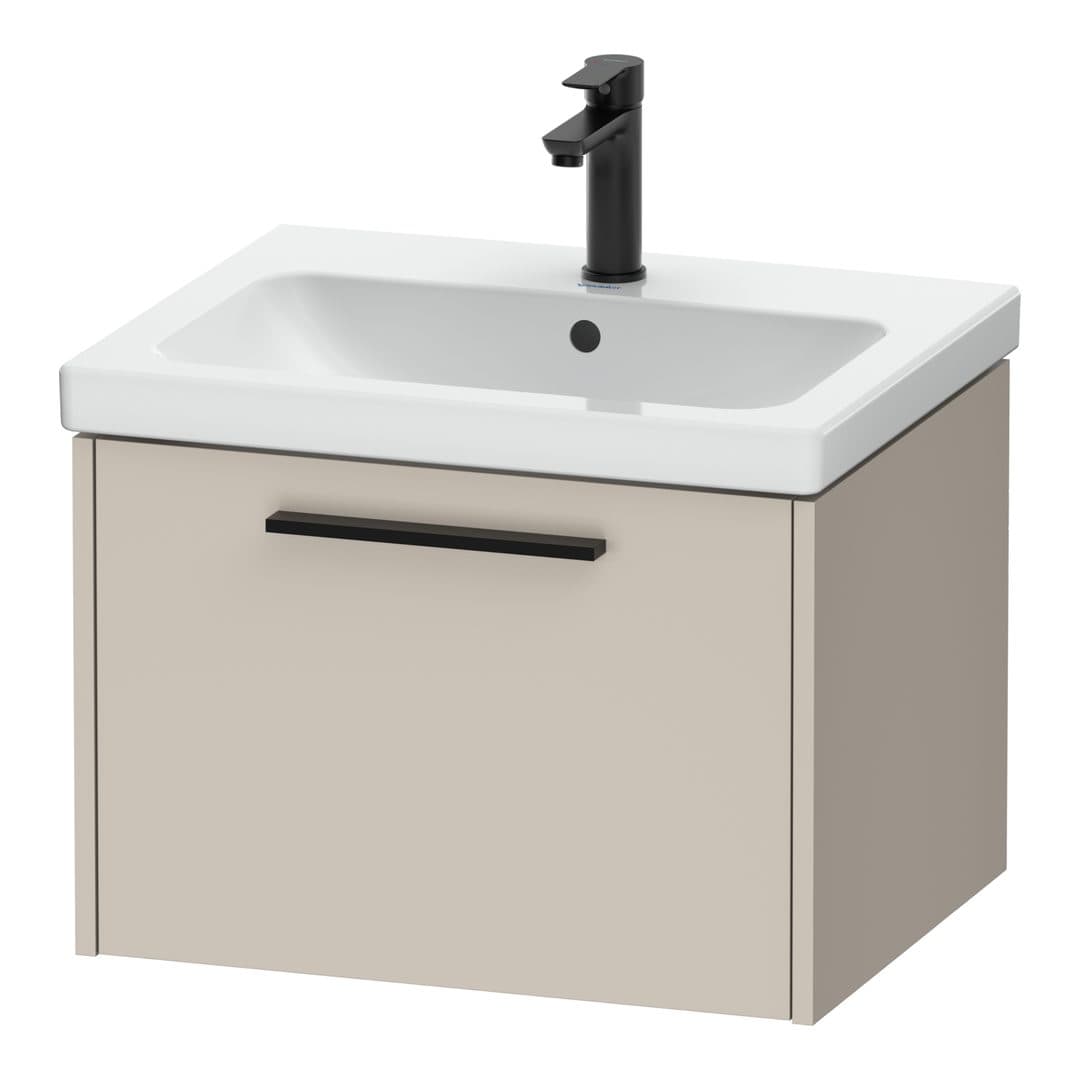 Duravit D-Code – Έπιπλο Νιπτήρα – 584 mm, 1 συρτάρι, νιπτήρας κέντρο, Diamond black Matt – Taupe Matt, Decor (DC46650BD910000)