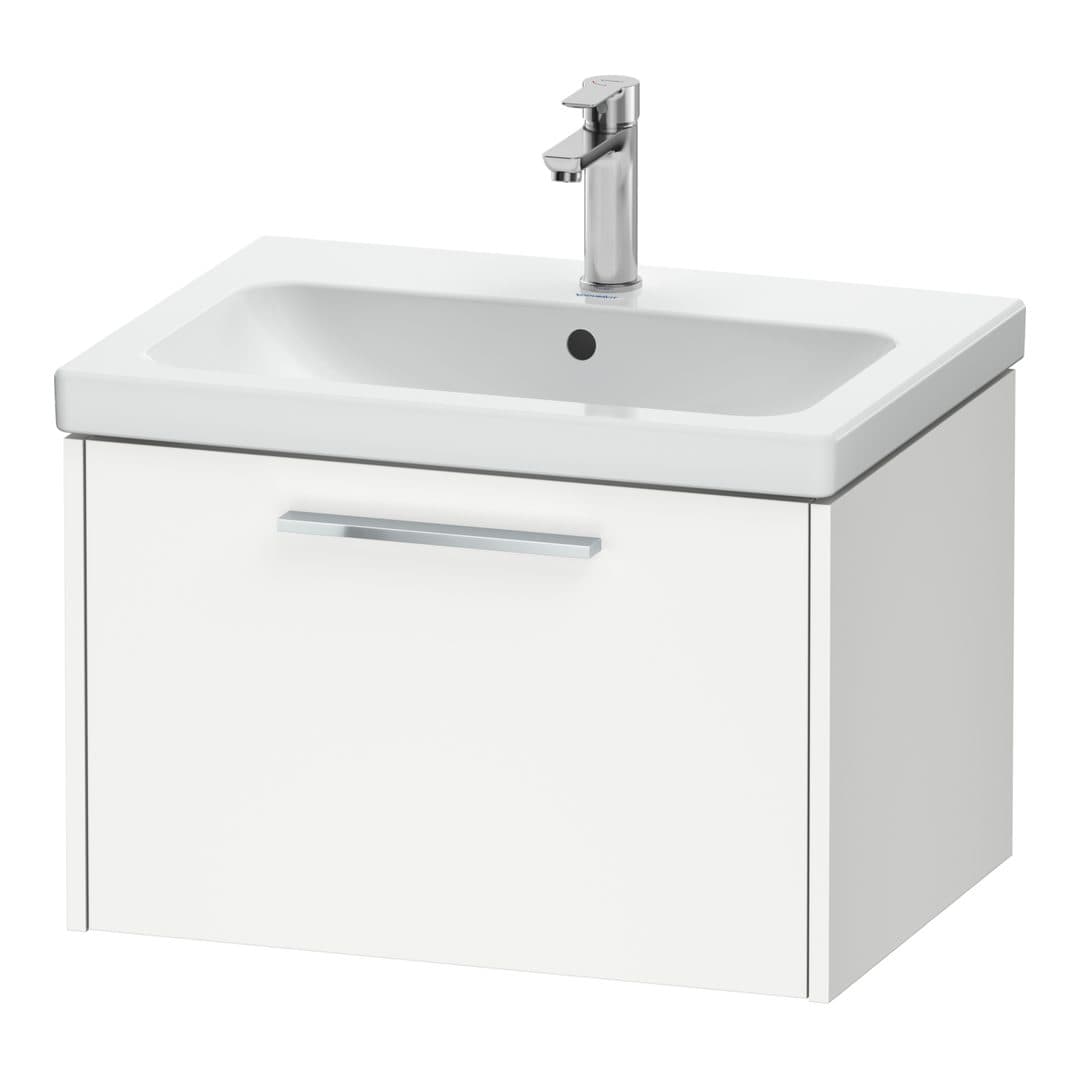 Duravit D-Code – Έπιπλο Νιπτήρα – 634 mm, 1 συρτάρι, νιπτήρας κέντρο, Chrome Glossy – White Matt, Decor (DC4666010180000)
