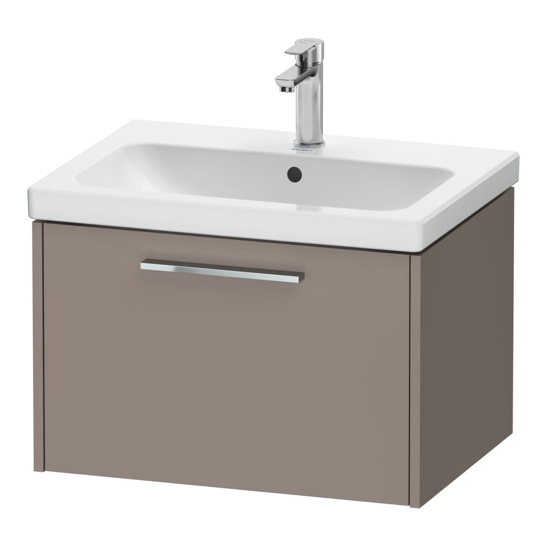 Duravit D-Code – Έπιπλο Νιπτήρα – 634 mm, 1 συρτάρι, νιπτήρας κέντρο, Chrome Glossy – Basalte Matt, Decor (DC4666010430000)