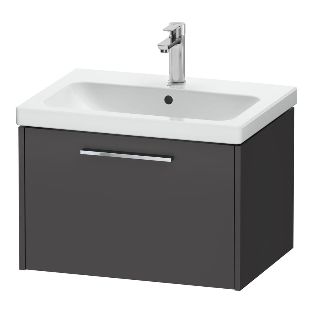 Duravit D-Code – Έπιπλο Νιπτήρα – 634 mm, 1 συρτάρι, νιπτήρας κέντρο, Chrome Glossy – Graphite Matt, Decor (DC4666010490000)
