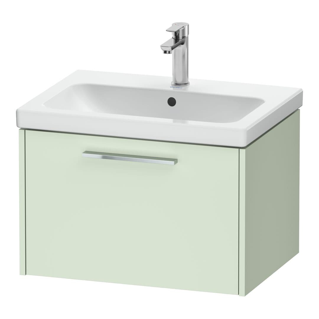 Duravit D-Code – Έπιπλο Νιπτήρα – 634 mm, 1 συρτάρι, νιπτήρας κέντρο, Chrome Glossy – Pale Green Matt, Decor (DC4666010HH0000)