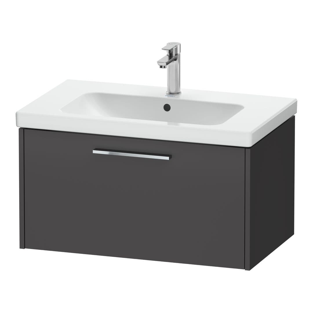 Duravit D-Code – Έπιπλο Νιπτήρα – 784 mm, 1 συρτάρι, νιπτήρας κέντρο, Chrome Glossy – Graphite Matt, Decor (DC4667010490000)