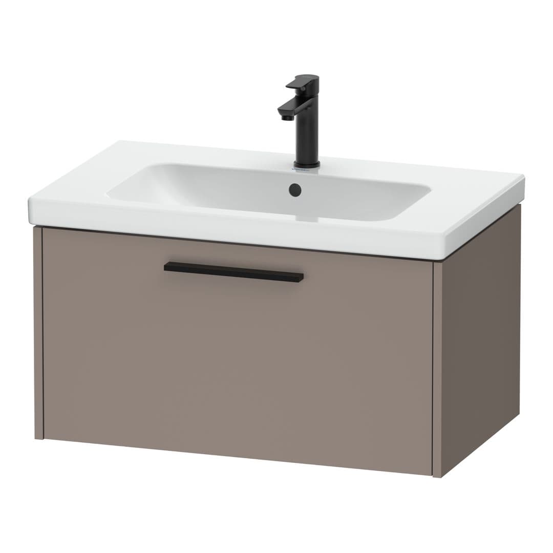 Duravit D-Code – Έπιπλο Νιπτήρα – 784 mm, 1 συρτάρι, νιπτήρας κέντρο, Diamond black Matt – Basalte Matt, Decor (DC46670BD430000)